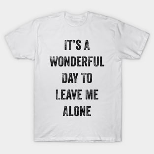 It's A Wonderful Day To Leave Me Alone. Introvert. T-Shirt